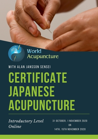 Japanese Acupuncture Online Seminar Oct. 31st - 1st. Nov or 14, 15 November 2020