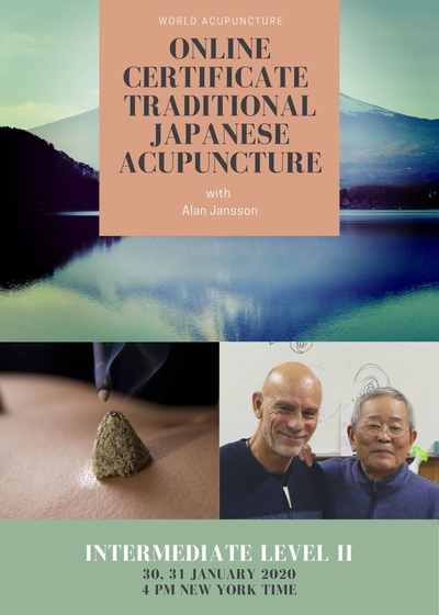 Japanese Acupuncture Online Seminar - Intermediate Level II - 30, 31 January 2021